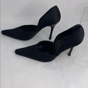 Aldo Sz 39 Black Satin D'orsay Pumps Heels